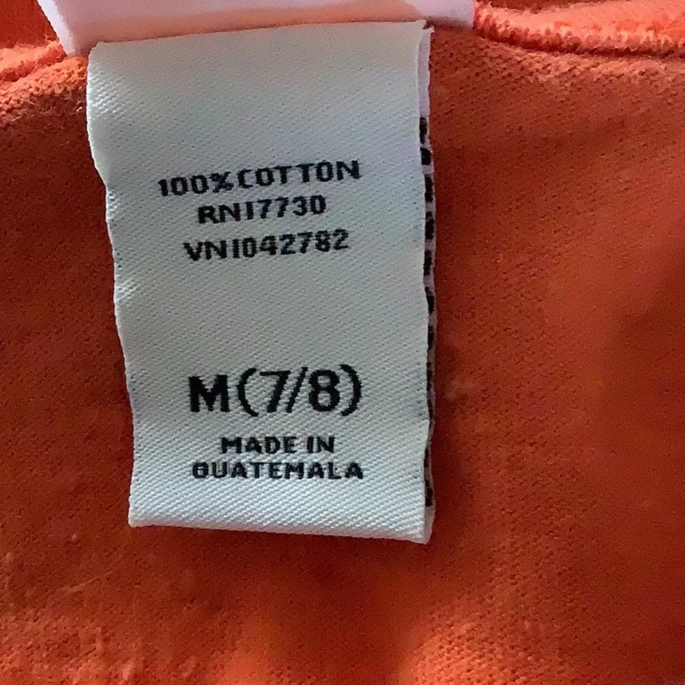 Halloween Shirt orange with black cats 🐈‍⬛ perfect size Med 7/8 in good